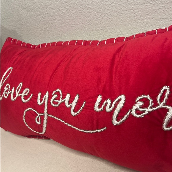 ❤️ Red Valintine “I Love You More” Lumbar Pillow – 31x15 - Picture 6 of 6